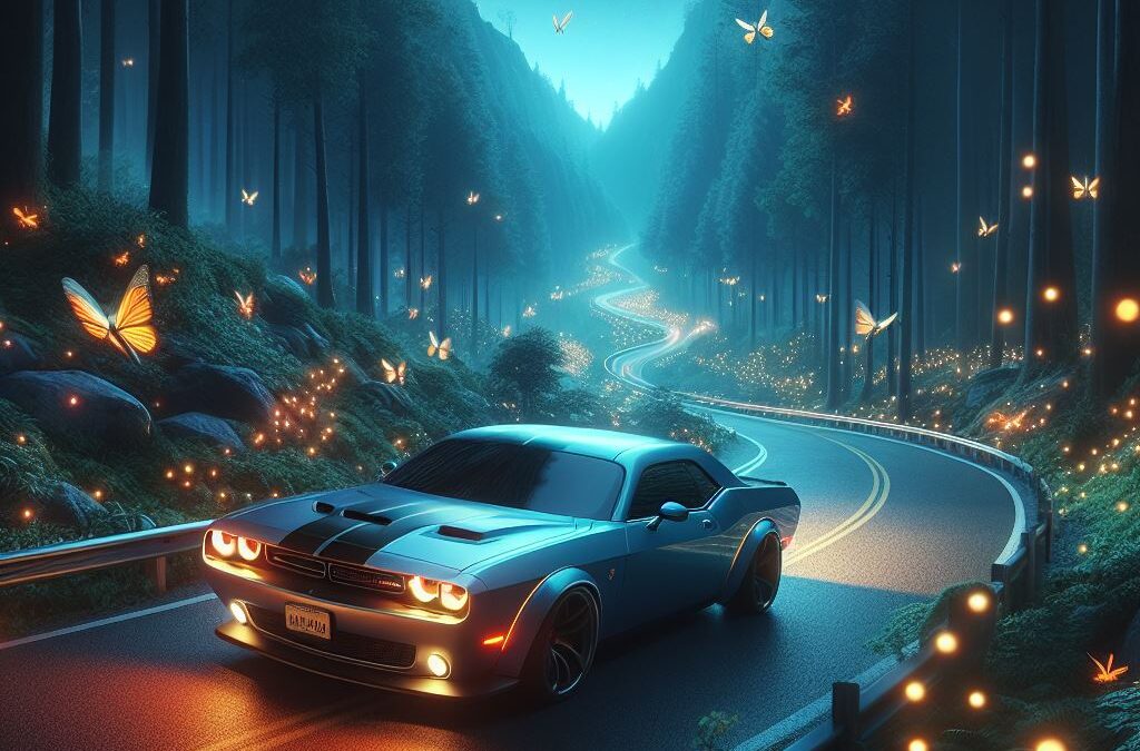 Driving Around A Mystical World in a 2017 Dodge Challenger