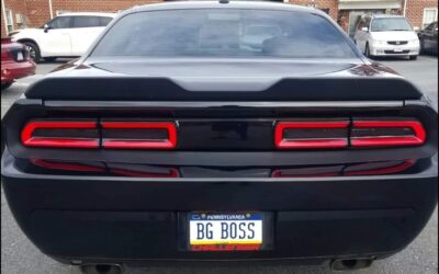 Vanity License Plates on Dodge Challenger