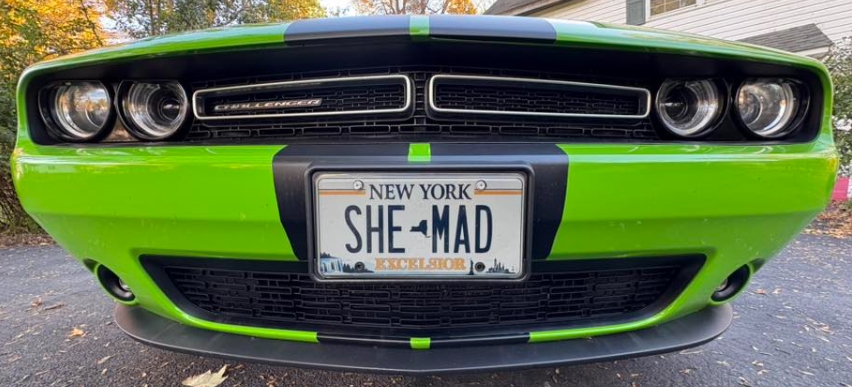 Personalized License Plates on Dodge Challengers